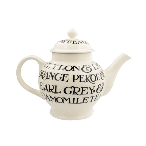 Black Toast 4 Mug Teapot